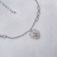 White Heart Pink Zircon Necklace