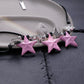 Pink black star earrings,Pink star set,  y2k girl style