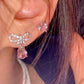 Pink Zircon Heart Earrings