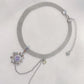 Purple Zircon Flower Necklace，Fashion Sweet Cool Choker