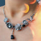 Retro Button Choker Series，Medieval Fashion Clavicle Chain