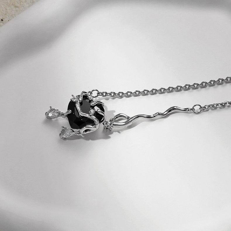 Black Heart Zircon Necklace