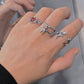 Ruby Star Ring，Fashion hip -hop Couple Ring