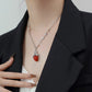 【Beating Heart】Blood Red Heart Necklace，Hip Hop Punk Rock Clavicle Chain