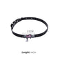 Pink Zircon Leather Choker, Y2K Girls Fashion Jewelry