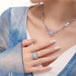 Blue Ice Rock Heart Necklace，Blue Ice Rock Heart Cutout Ring