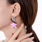 Pink star necklace, pink black star earrings, dopamine girl style