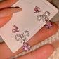 Pink Zircon Heart Earrings