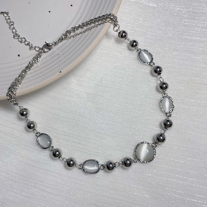 Moonstone Splicing Necklace，Fashion Clavicle Chain