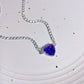 Purple Zircon Heart  Diamond Necklace，Purple Beaded Heart Necklace
