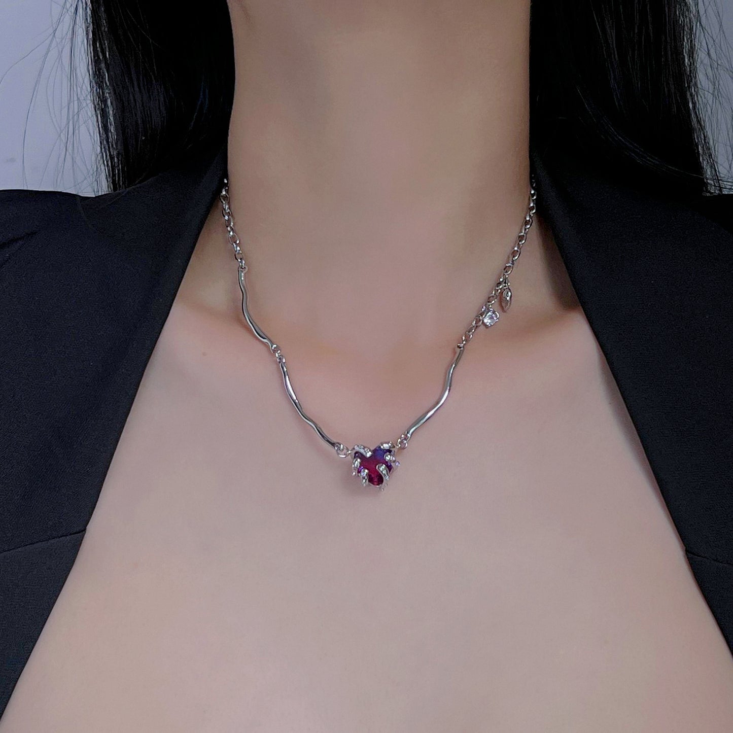 Purple Heart Zircon Necklace