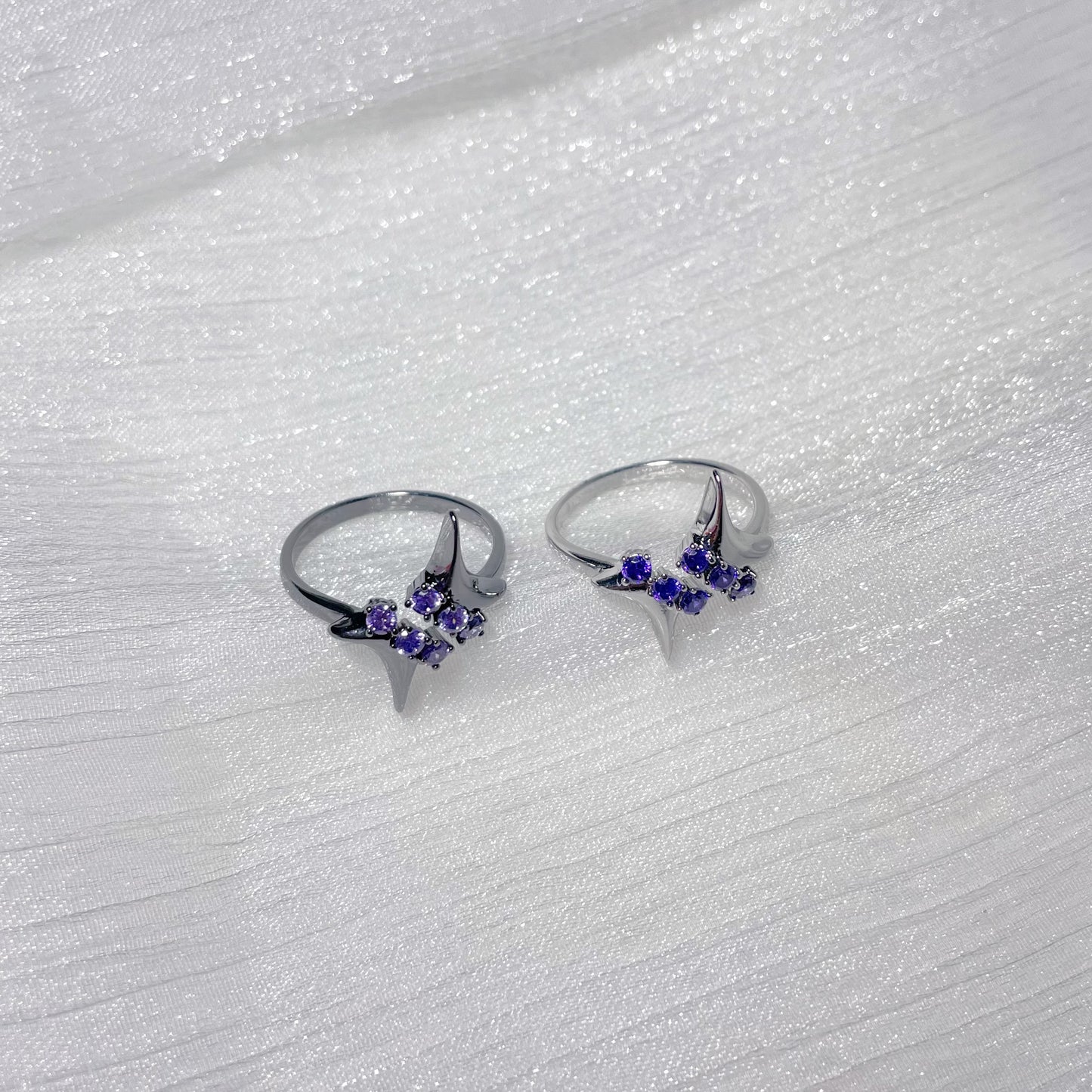 Purple Zircon Star Open Ring