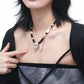 Heart Black Beaded Necklace