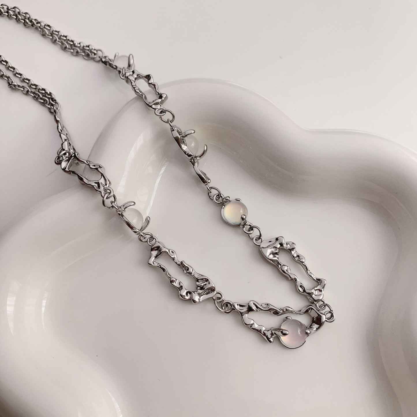 Moonstone Necklace, Fashion Clavicle Chain