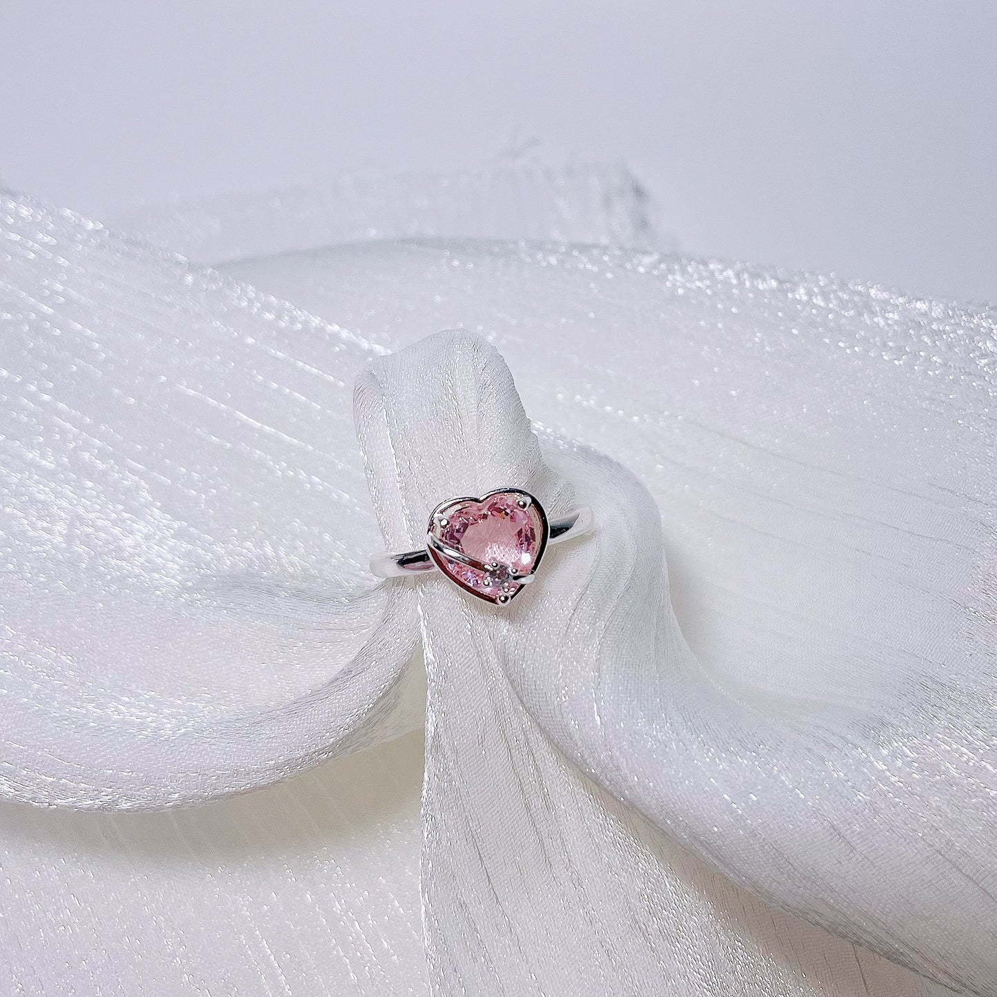 Pink Zircon Love Ring