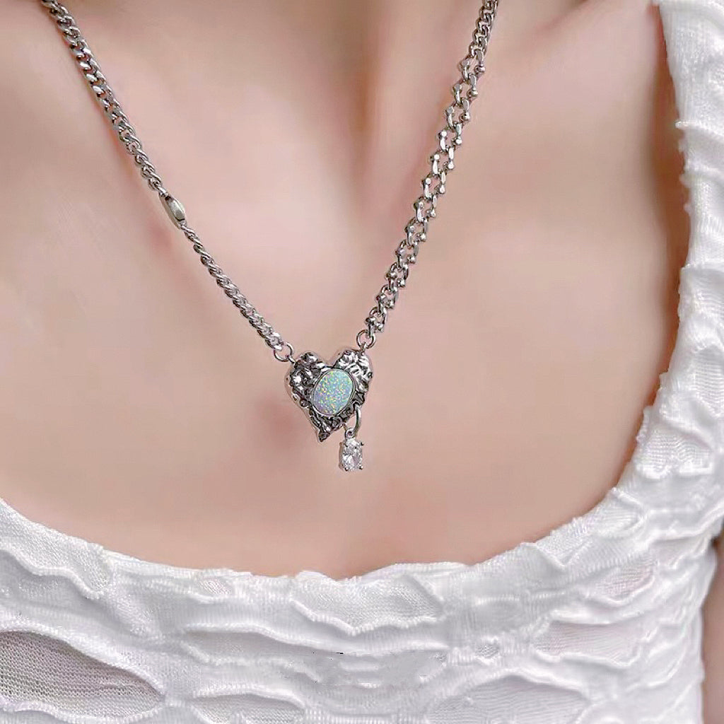 Opal Heart Necklace