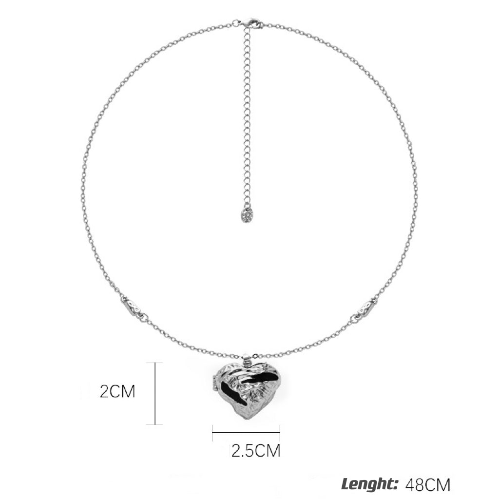 [Confession Heart] Pink Zircon Heart Necklace