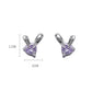 Purple Rabbit Ear Zircon Earrings