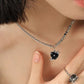 Heart Zircon Necklace, Red and Black Couple Necklace