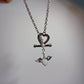 Angel Wings Heart Opal Necklace，Vintage Angel Medal Pendant Necklace