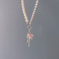 Pink Zircon Pearl Splice Necklace