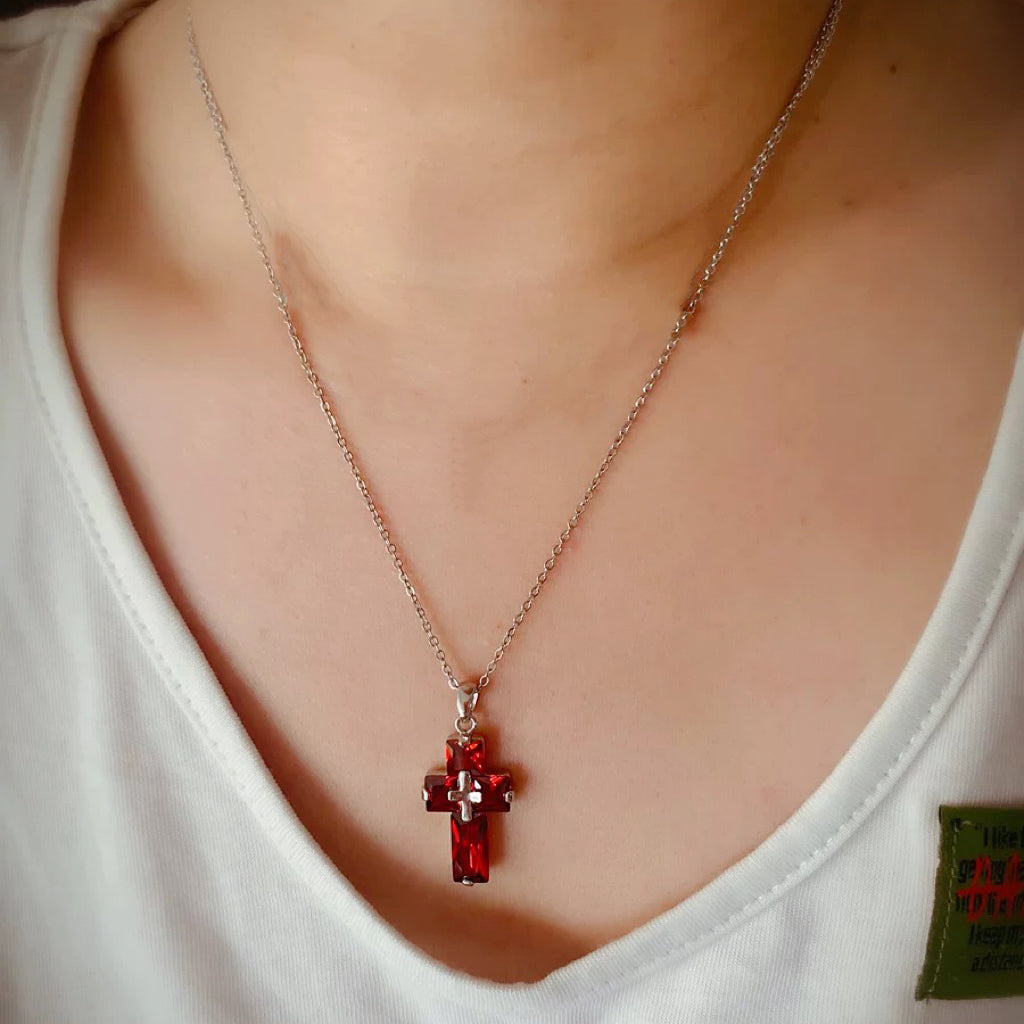 Zircon Cross Necklace