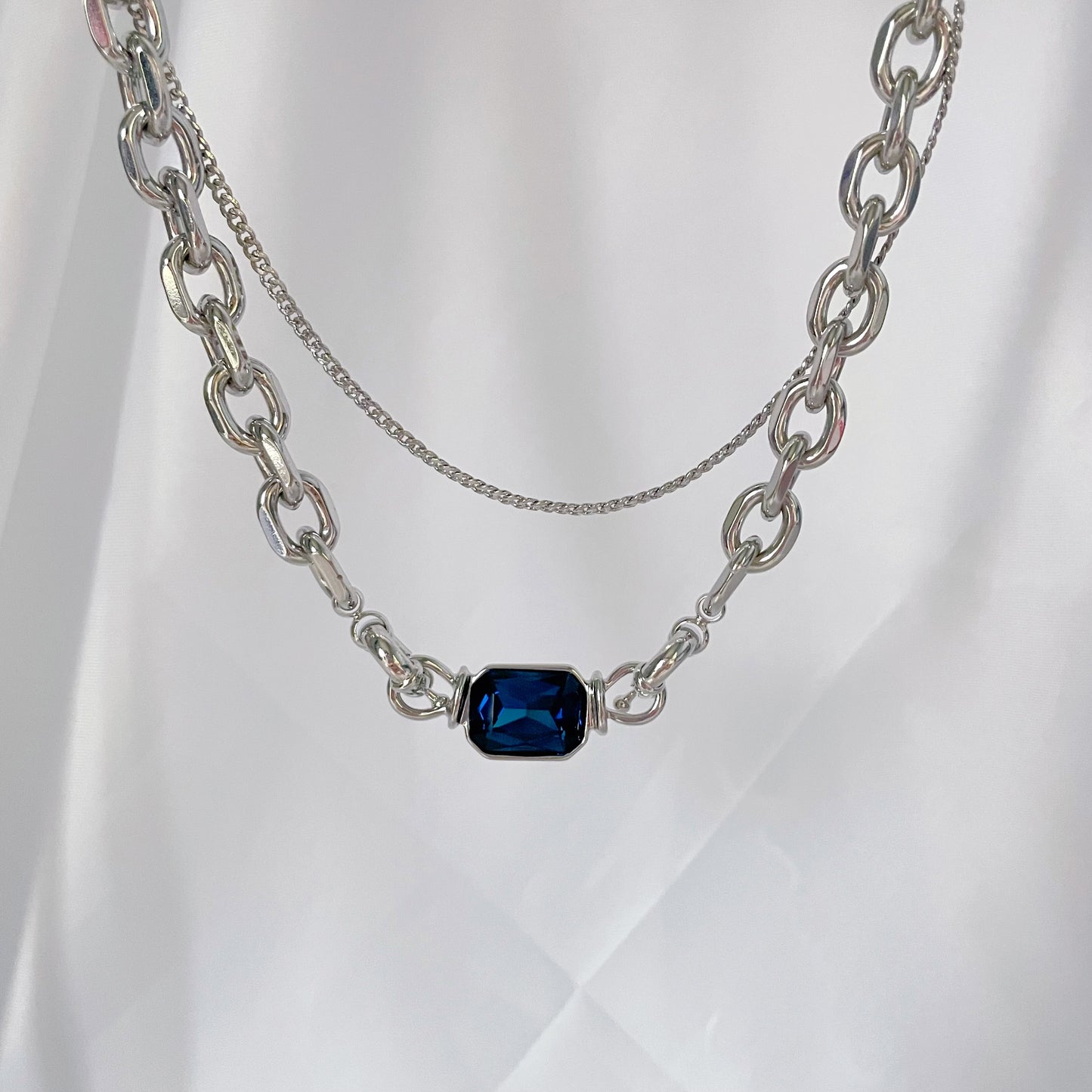 Switchable Tri-Color Gemstone Necklace