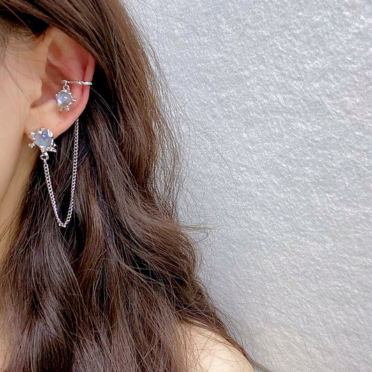 Moonstone Tassel Ear Clip