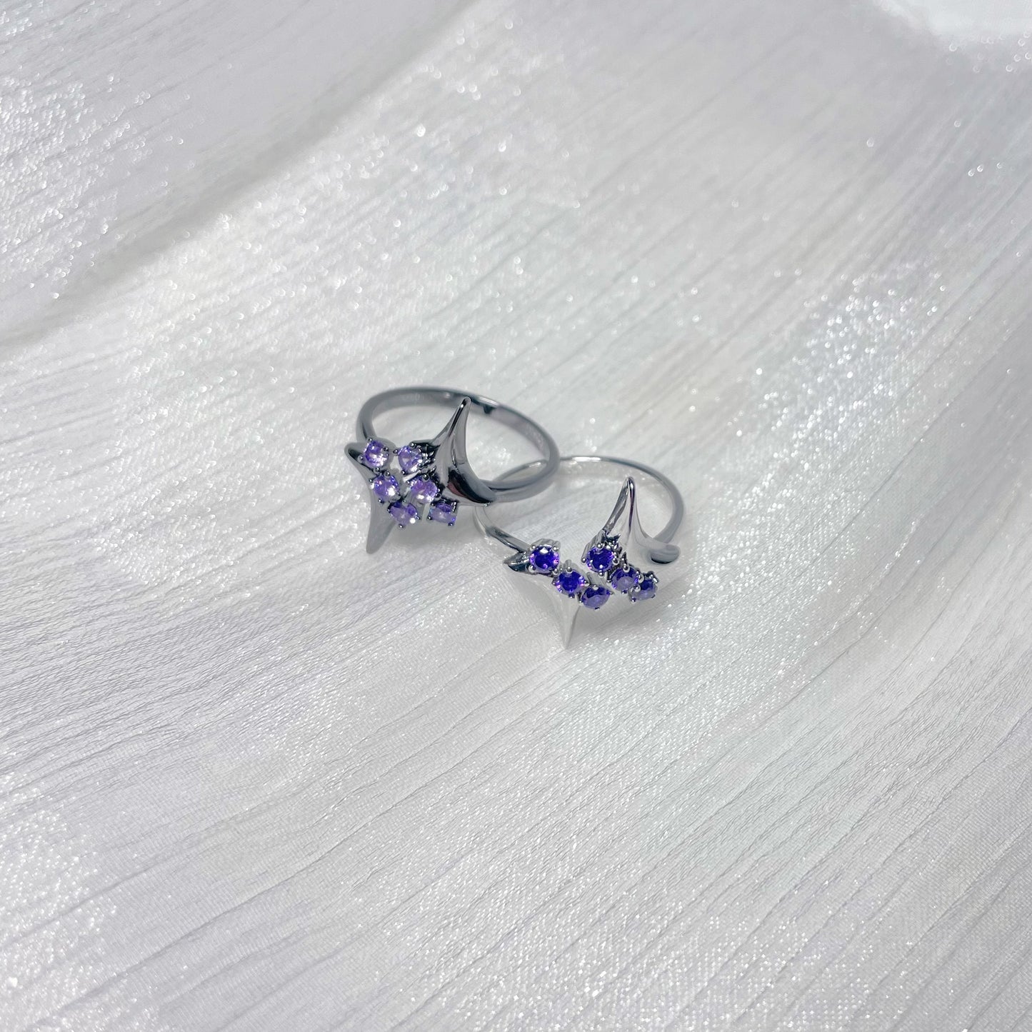 Purple Zircon Star Open Ring