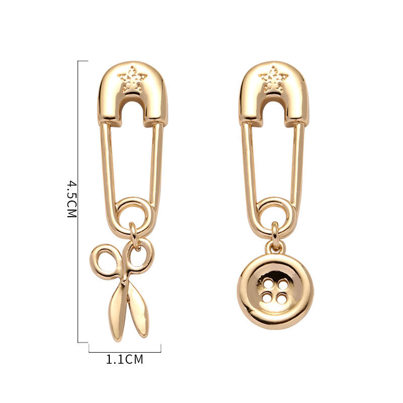 Asymmetric Pin Earrings