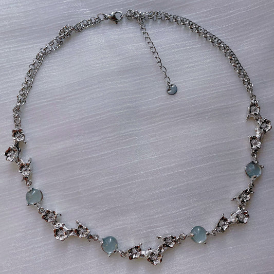 Flower Moonstone Necklace, Fashion Clavicle Chain