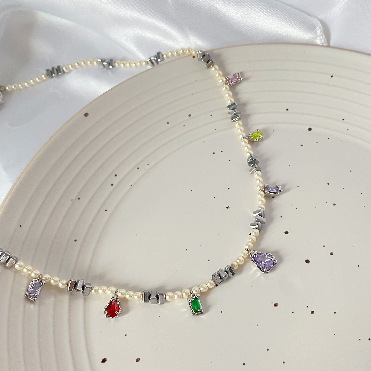 Bohemian Pearl Zircon Necklace