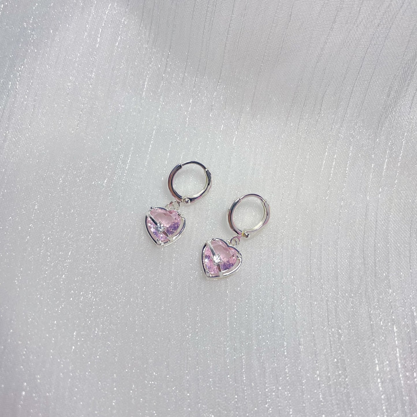 Pink Zircon Love Earrings