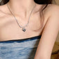 Blue Gemstone Heart Shaped Thorns Snake Bone Necklace