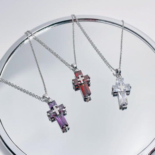 Zircon Cross Necklace