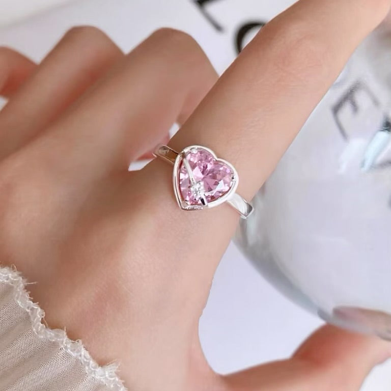 Pink Zircon Love Ring