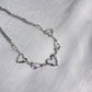Hollow Heart Stitching Zircon Necklace
