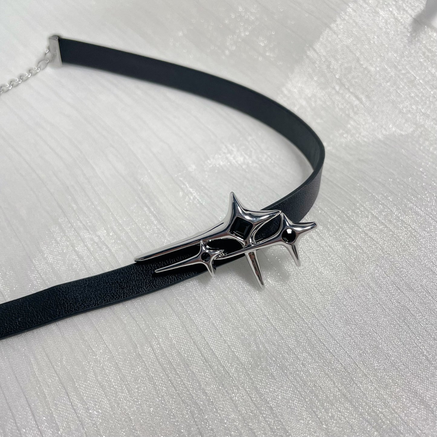 Star Zircon Leather Choker