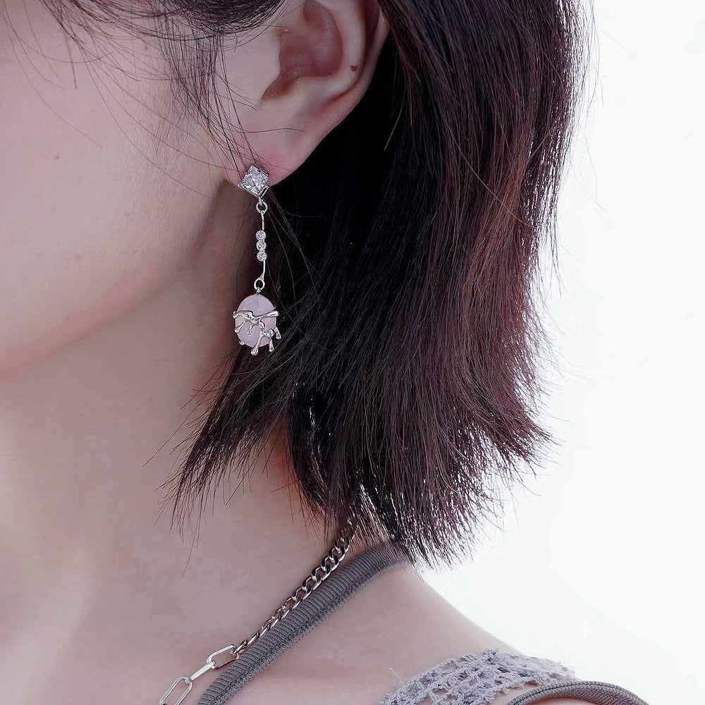 Pink Opal Tassel Earrings