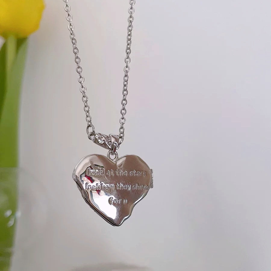 [Confession Heart] Pink Zircon Heart Necklace