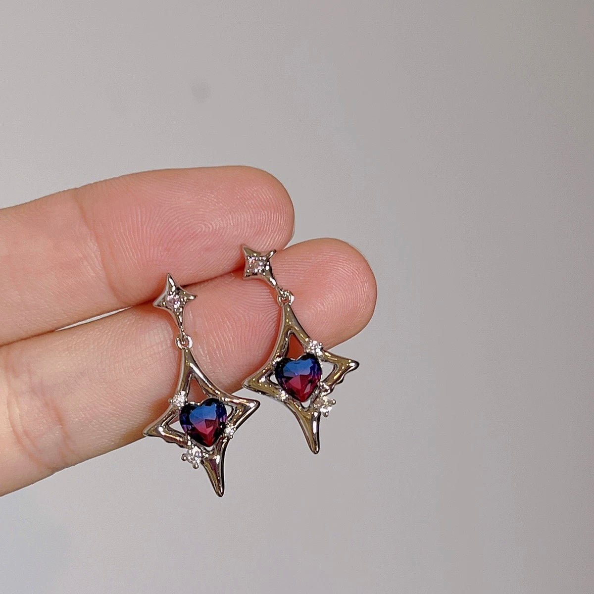 Purple Heart Earrings