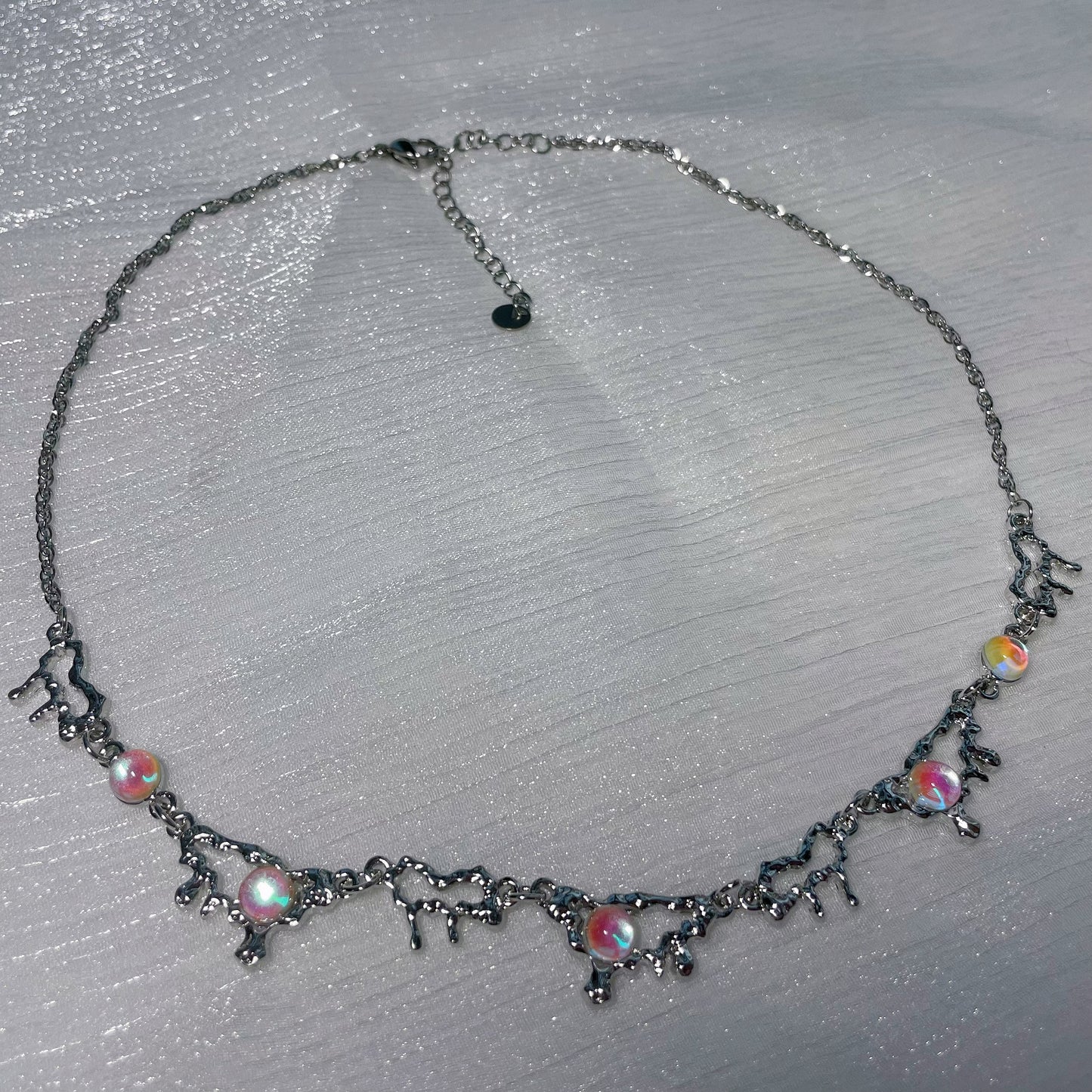 Moonstone Necklace, Y2K Clavicle Chain