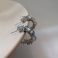 Moonstone Earrings, C-Shaped Fashion Earrings