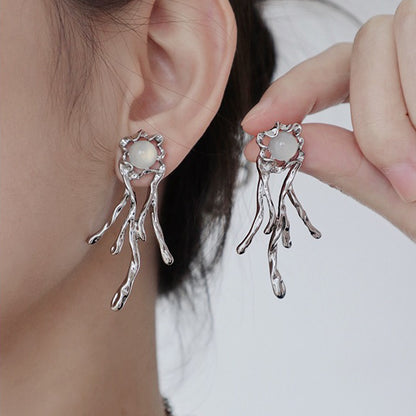 Moonstone Metal Earrings