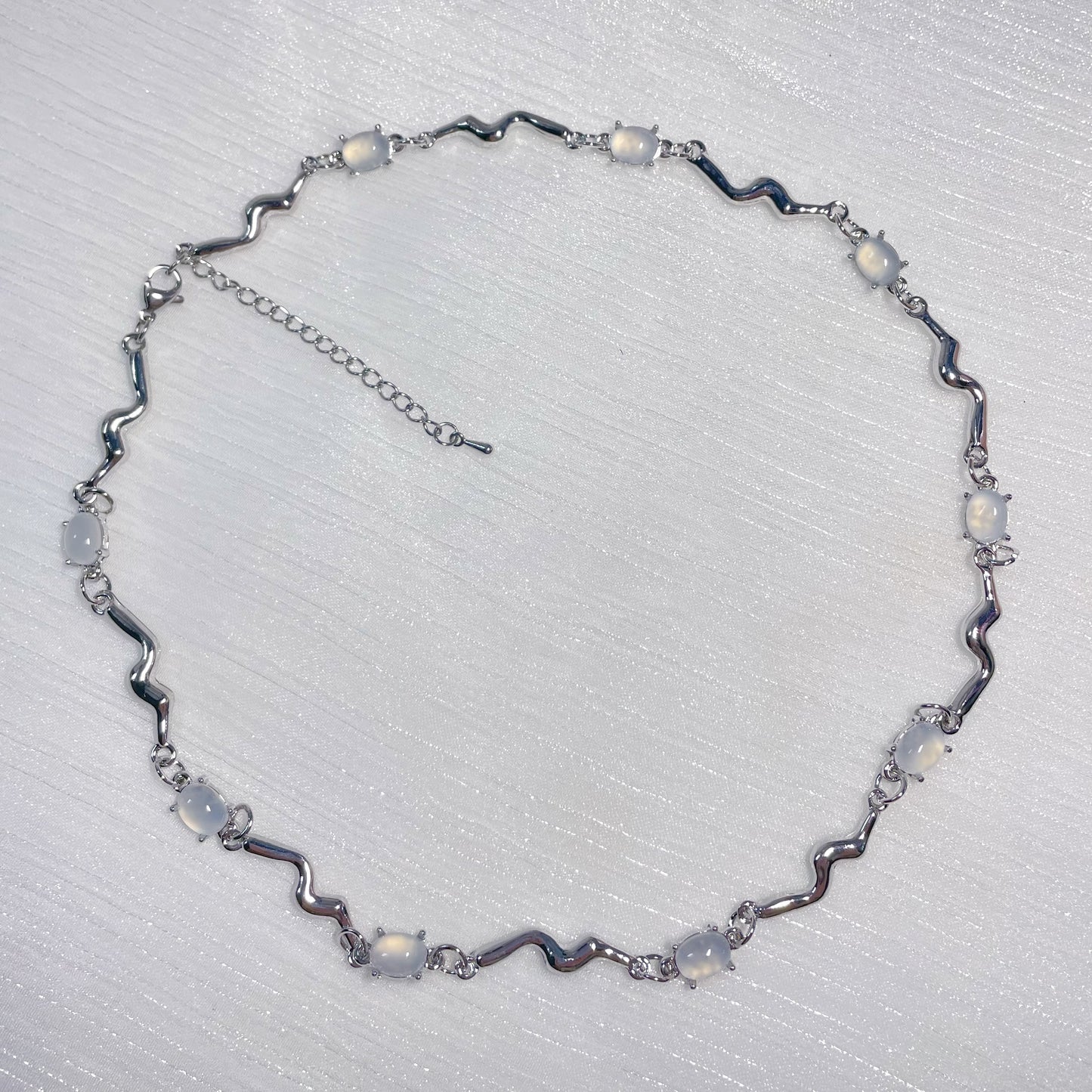 Moonstone Panel Necklace，Fashion Clavicle Chain