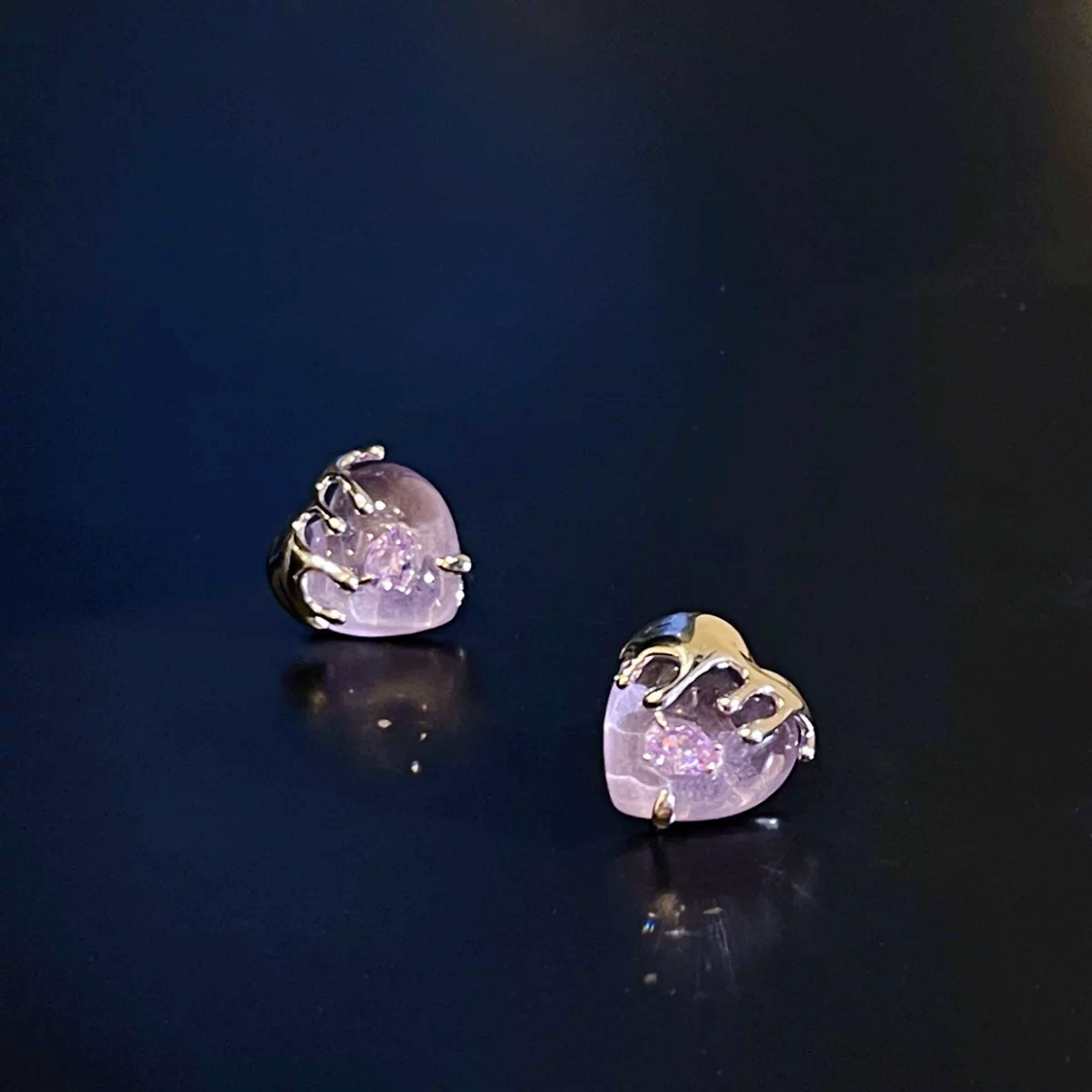 Purple Love Zircon Earrings