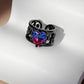 Cutout Lava Purple Gradient Heart Open Ring