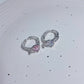 Pink & White Heart Zircon Ring，Y2K Pink Ring