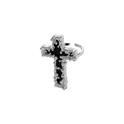 Metal Lava Cross Ring