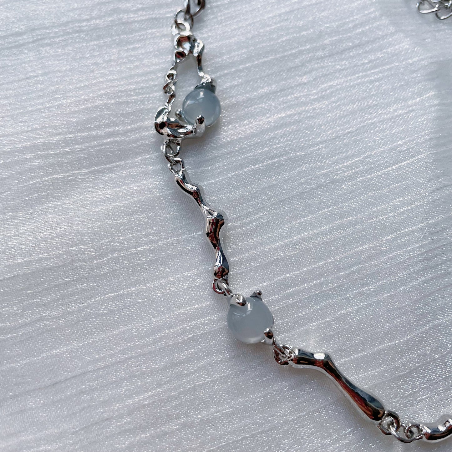 Moonstone Necklace, Y2K Clavicle Chain